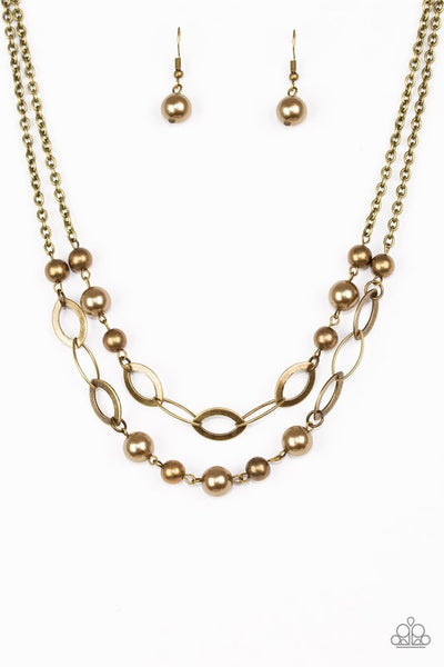 Paparazzi Necklace - Glimmer Takes All - Brass