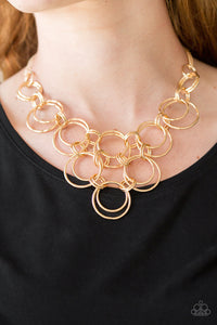 Paparazzi Necklace - Ringing off the Hook - Gold