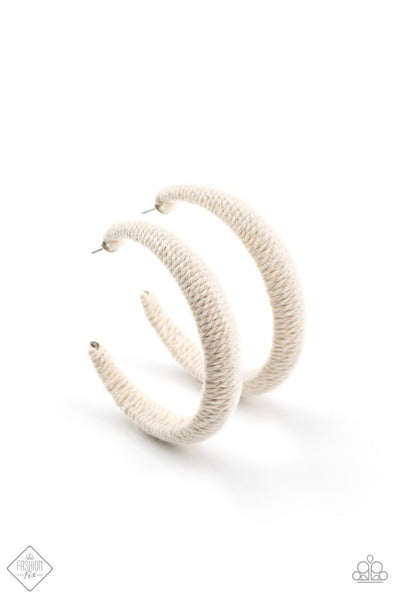 Paparazzi Earring - TWINE and Dine - White Hoop