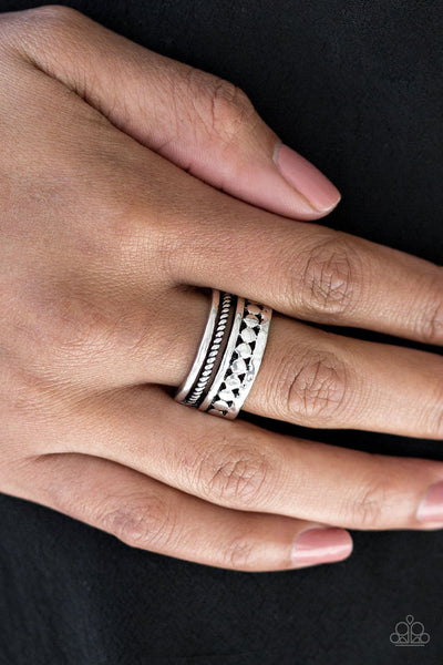 Paparazzi Ring - Textile Tease - Silver