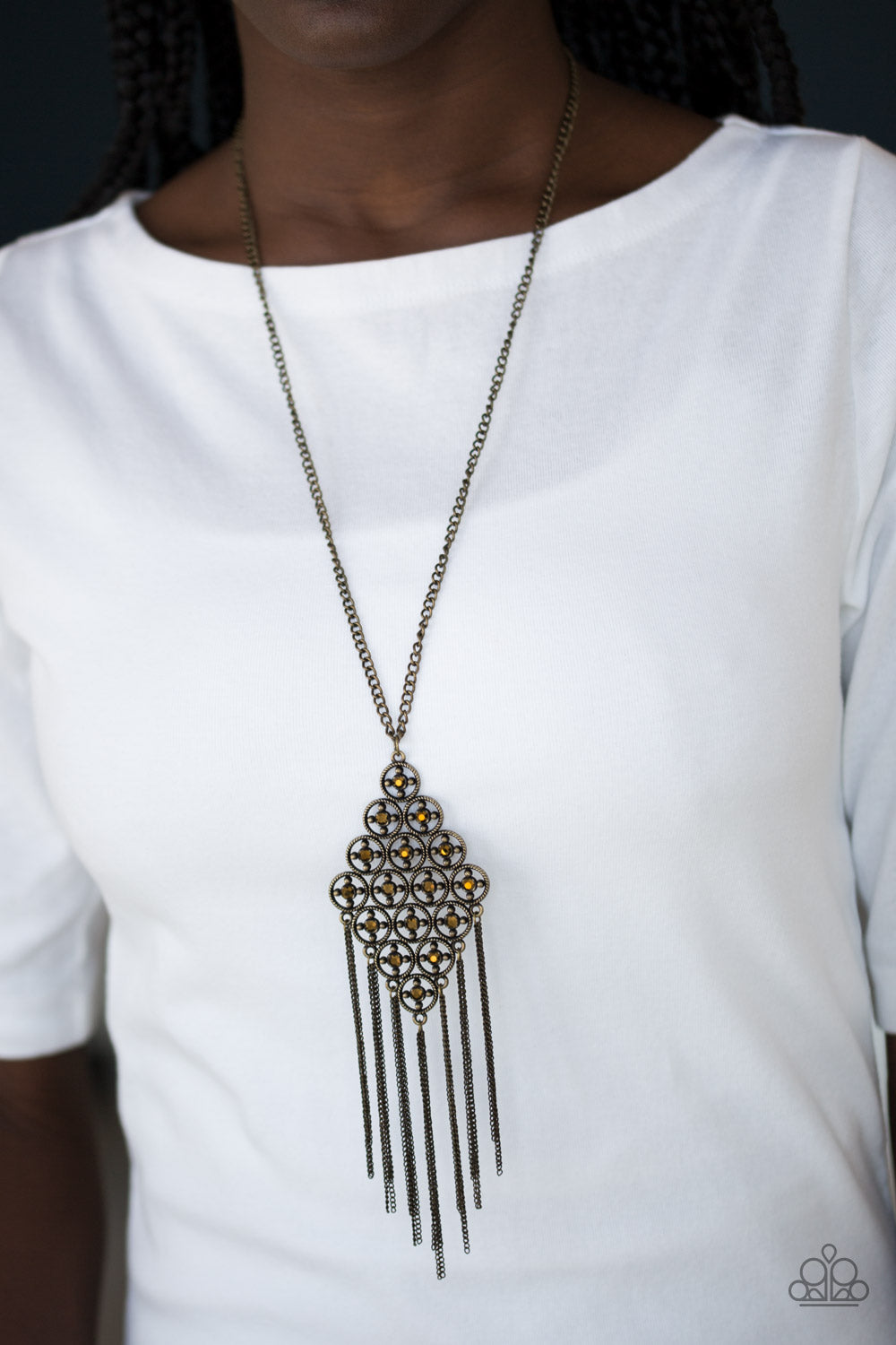 Paparazzi Necklace - Web Design - Brass