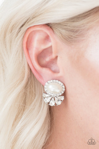 Paparazzi Earring - Happily Ever After-Glow - White