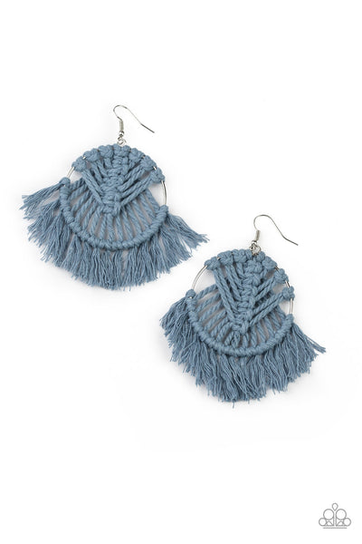 Paparazzi Earring - All About Macrame - Blue