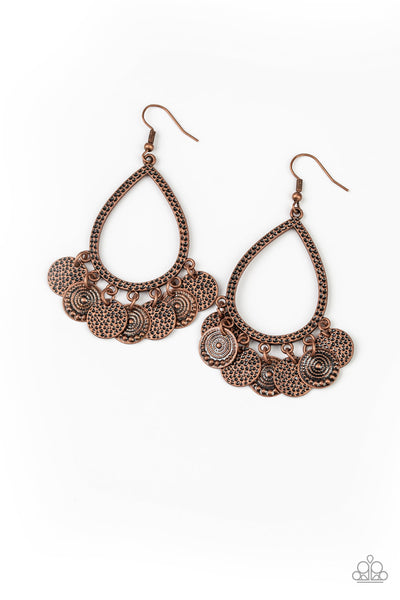 Paparazzi Earring - All In Good Chime - Copper