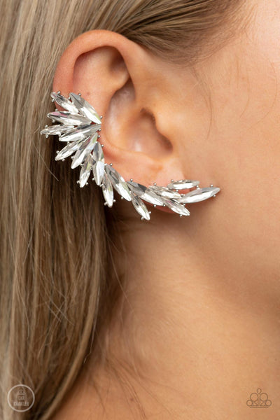 Paparazzi Earring - Because ICE Said So - White Crawler