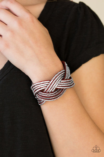 Paparazzi Bracelet - Big City Shimmer - Red Urban Wrap