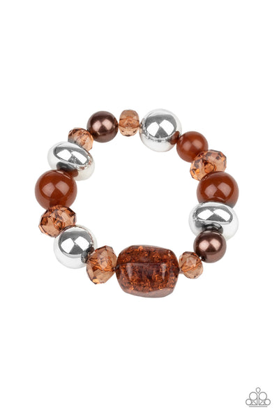 Paparazzi Bracelet - Ice Ice Breaker - Brown