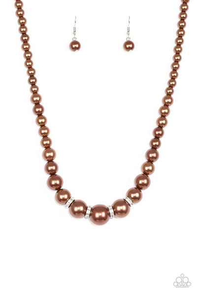 Paparazzi Necklace - Party Pearls - Brown