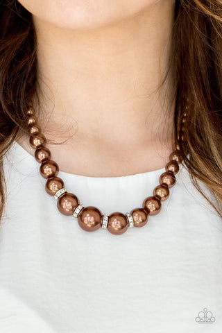 Paparazzi Necklace - Party Pearls - Brown