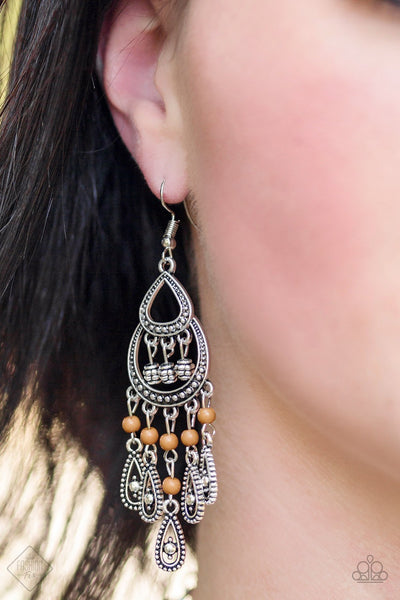 Paparazzi Earring - Eastern Excursion - Brown