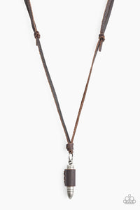 Paparazzi Urban Collection - Boldly Bulletproof - Brown Necklace