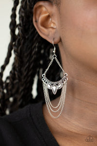Paparazzi Earring - Burst Into Tiers - Silver