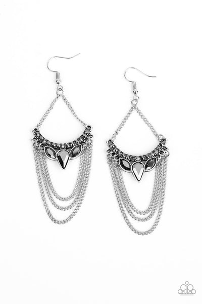 Paparazzi Earring - Burst Into Tiers - Silver