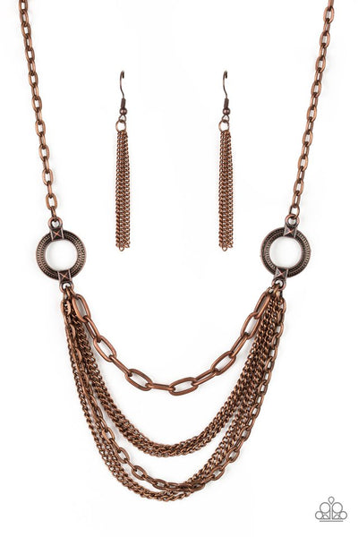 Paparazzi Necklace - Chains of Command - Copper