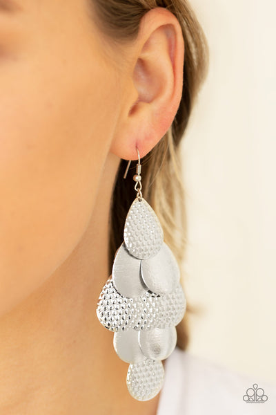 Paparazzi Earring - Chime Time - Silver