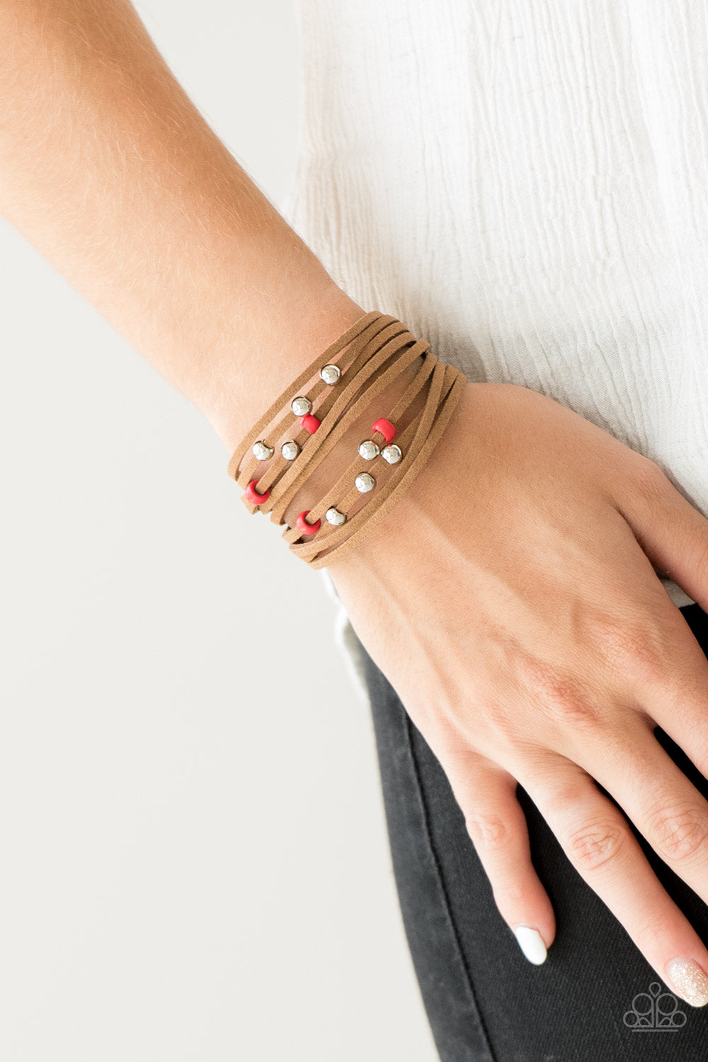 Paparazzi Bracelet - Colorfully Coachella - Red Urban Wrap