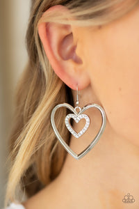 Paparazzi Earrings - Heart Candy Couture - Silver