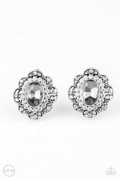 Paparazzi Earring - Dine and Dapper - Silver Clip-On