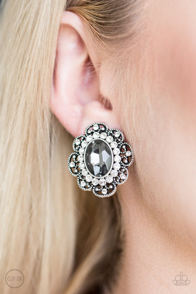 Paparazzi Earring - Dine and Dapper - Silver Clip-On