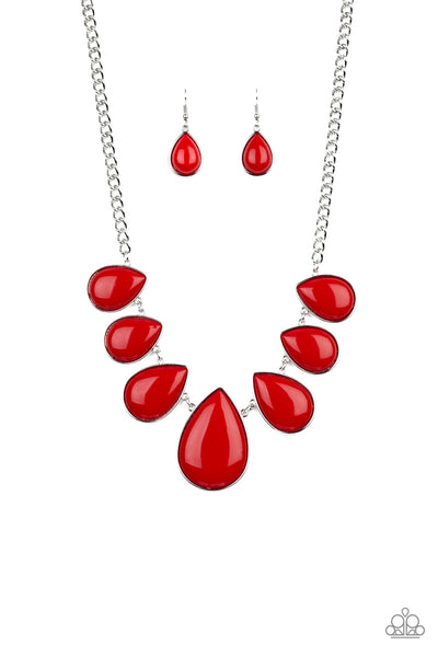 Paparazzi Necklace - Drop Zone - Red