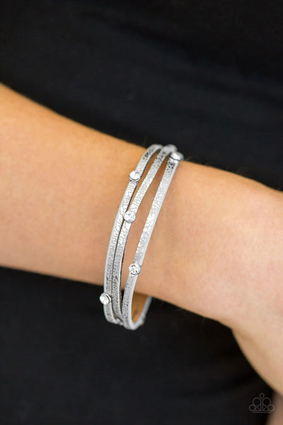 Paparazzi Bracelet - Drop A Shine - Silver Urban Wrap