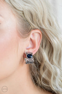 Paparazzi Earring - Glamorously Grand Duchess - Blue Clip-On