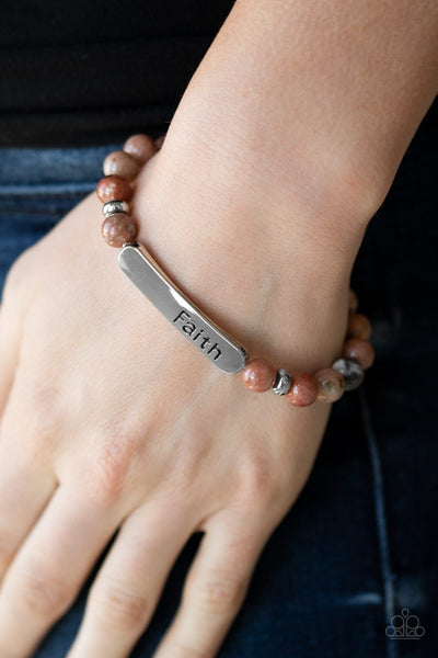 Paparazzi Bracelet - Faith In All Things - Brown Multi