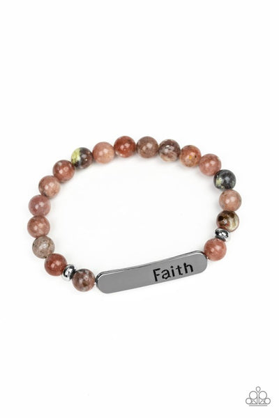 Paparazzi Bracelet - Faith In All Things - Brown Multi