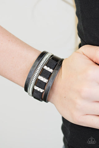 Paparazzi Bracelet - Fame Night - Black Urban Wrap