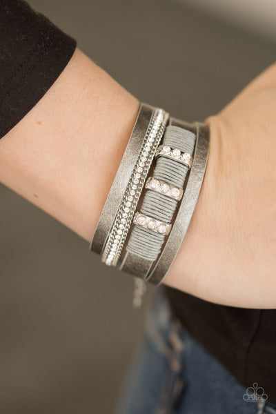 Paparazzi Bracelet - Fame Night - Silver Urban Wrap