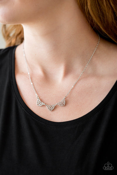 Paparazzi Necklace - Another Love Story - Silver