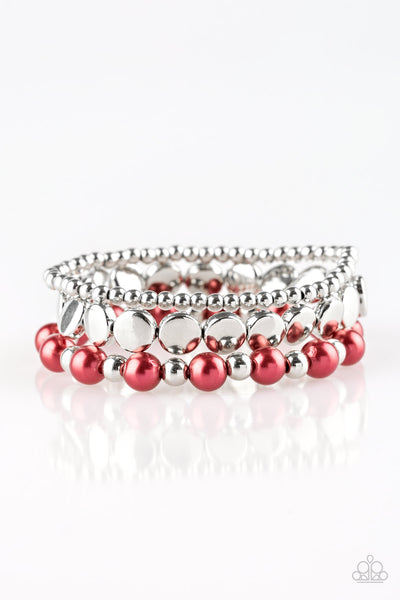 Paparazzi Bracelet - Girly Girl Glamour - Red