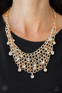 Paparazzi Necklace - Blockbuster - Fishing For Compliments - Gold