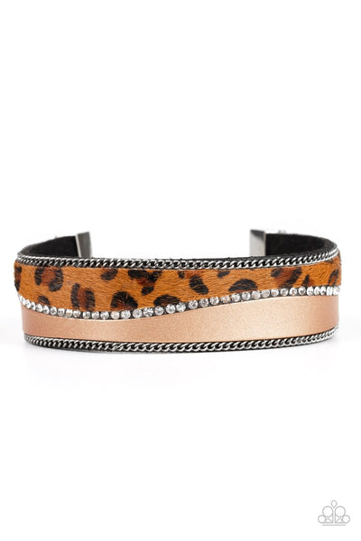 Paparazzi Bracelet - Flirtatiously Feline - Brown Urban Wrap