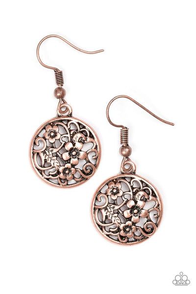 Paparazzi Earring - Flower Patch Perfection - Copper