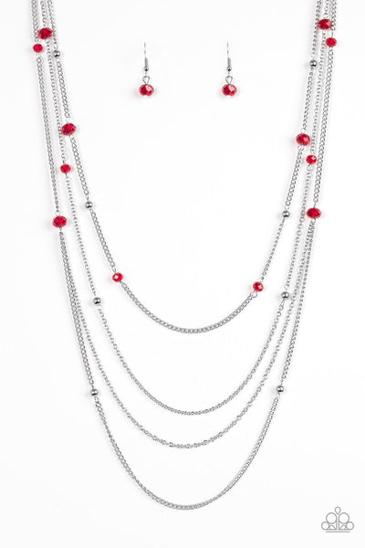 Paparazzi Necklace - On the Front Shine - Red