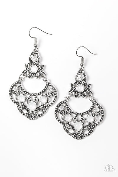 Paparazzi Earring - Garden State Glow - White