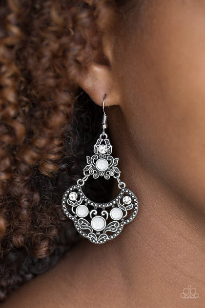 Paparazzi Earring - Garden State Glow - White