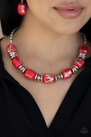Paparazzi Necklace - Girl Grit - Red