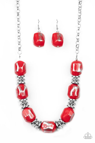 Paparazzi Necklace - Girl Grit - Red