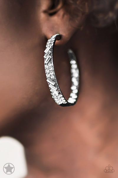 Paparazzi Blockbuster Earrings - Glitzy By Association - Multi Black/White
