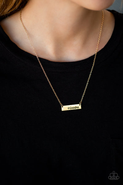 Paparazzi Necklace - Best Grandma Ever - Gold