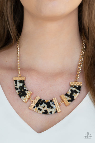 Paparazzi Necklace - Haute-Blooded - Black Gold