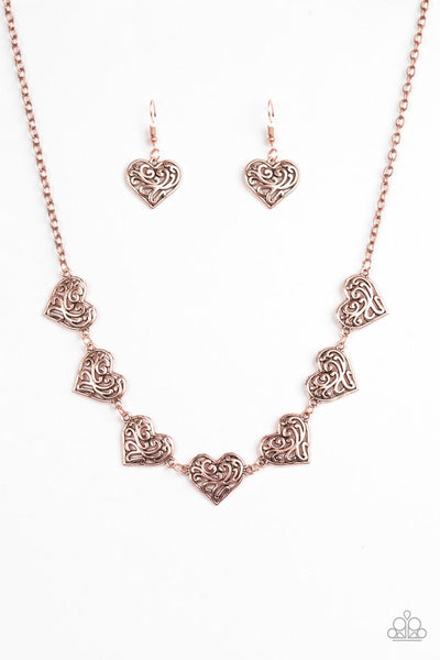 Paparazzi Necklace - Heart Heaven - Copper