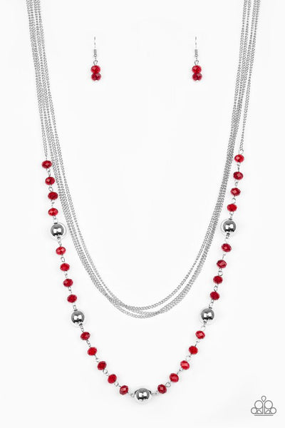 Paparazzi Necklace - High Standards - Red