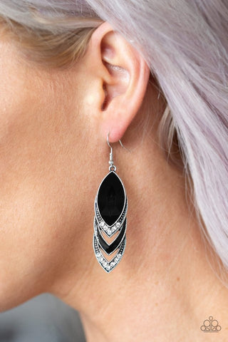 Paparazzi Earring - High-End Highness - Black