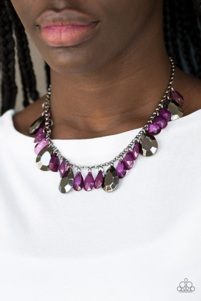 Paparazzi Necklace - Hurricane Season - Purple