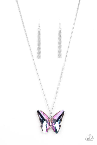 Paparazzi Necklace - The Social Butterfly Effect - Purple