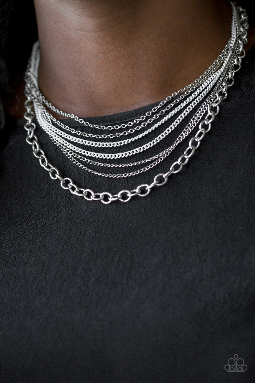 Paparazzi Necklace - Intensely Industrial - White