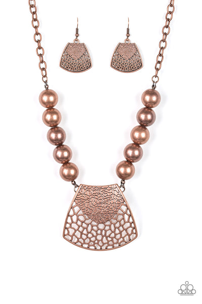 Paparazzi Necklace - Large And In Charge - Copper